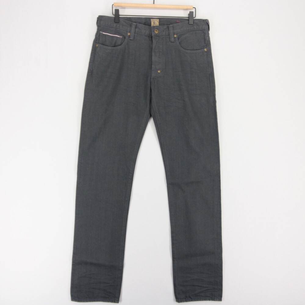 PRPS Rambler Jeans Mens 34 Gray Selvedge Slim Fit Japanese Denim Button Fly Raw